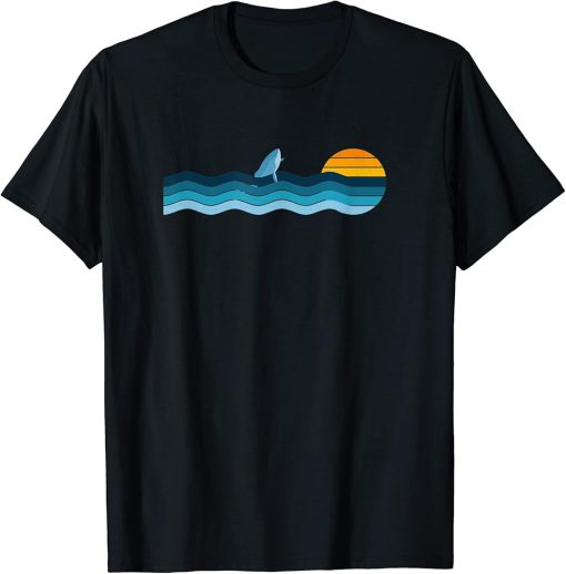 Blue Whale Vintage Retro Sunset - Blue Whale Lover, Orca T-Shirt