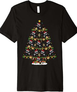 Funny Orca Fish Lover Lights Xmas Santa Orca Christmas Tree Premium T-Shirt